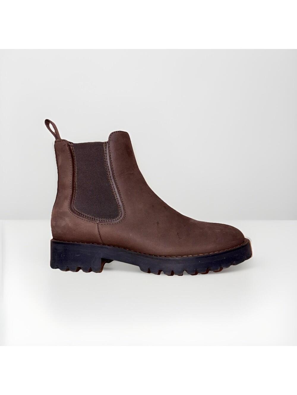 Thursday Everyday Chelsea Boots Brown Leather Lug Sole Womens Size 5